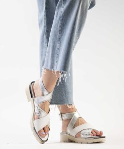 Sandalias Plataforma Burano | Cadiz Plata Blanco