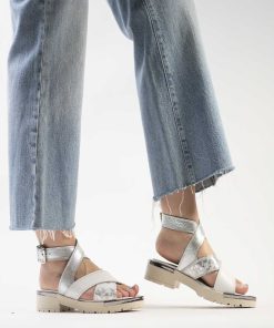 Sandalias Plataforma Burano | Cadiz Plata Blanco