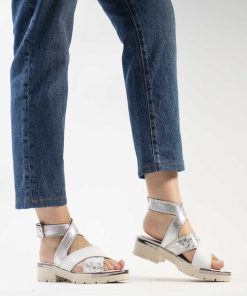 Sandalias Plataforma Burano | Cadiz Plata Blanco