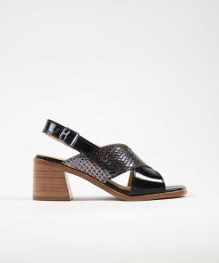 Zapatos Y Sandalias Con Taco Burano | Pipa Black Silver