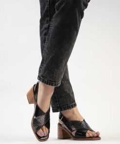 Zapatos Y Sandalias Con Taco Burano | Pipa Black Silver