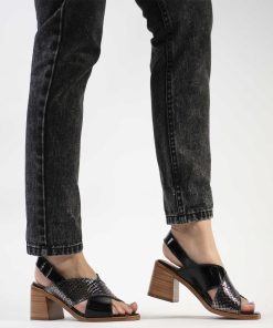 Zapatos Y Sandalias Con Taco Burano | Pipa Black Silver