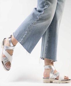 Sandalias Plataforma Burano | Cadiz Plata Blanco